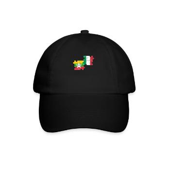 Myanmar Italy Flag Italian Myanmare - Baseball Cap - black/black - Front