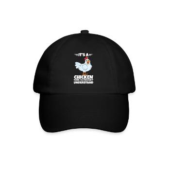 Lustiger Hühner Spruch Huhn - Baseballkappe - Schwarz/Schwarz - Vorne