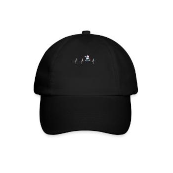 Retro Snowman Silhouette Holiday Decoration - Baseball Cap - black/black - Front