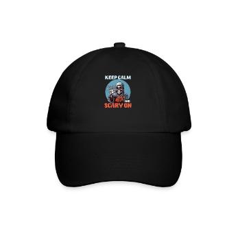 Football Halloween Restez calme et effrayant - Casquette classique - noir/noir - Devant