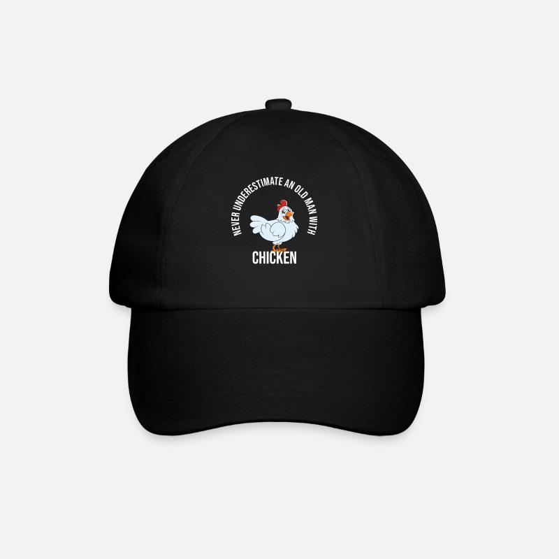 Lustiger Hühner Spruch Huhn - Baseballkappe - Schwarz/Schwarz