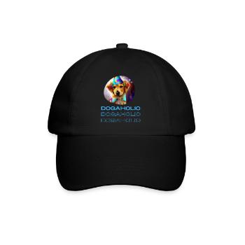 Dogaholic T-shirt Statement Tshirt für Hundefans - Baseballkappe - Schwarz/Schwarz - Vorne