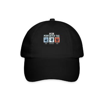 Snowboard Mein Perfekter Tag Kaffee Snowboarden - Baseballkappe - Schwarz/Schwarz - Vorne
