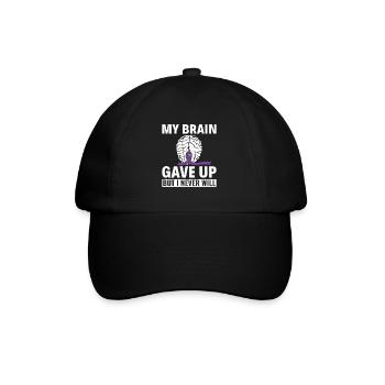 My Brain Gave Up But I Never Will - Alzheimer - Baseballkappe - Schwarz/Schwarz - Vorne