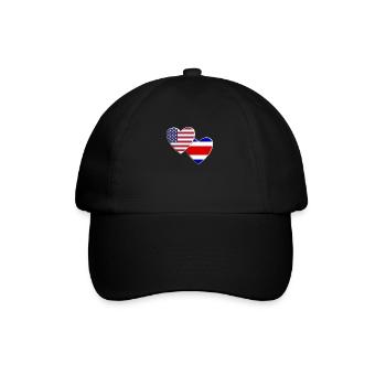 USA American Costa Rica Rican Flag Patriotic - Baseball Cap - black/black - Front