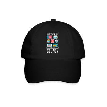 Funny Extreme Couponing Coupon Gift - Baseball Cap - black/black - Front