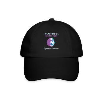 I Wear Purple for my Mom - Alzheimer's Awareness - Baseballkappe - Schwarz/Schwarz - Vorne