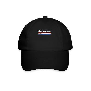 Amsterdam Netherlands Vintage Flag - Baseball Cap - black/black - Front