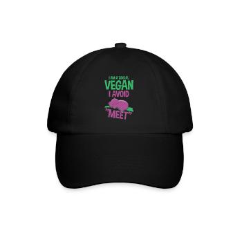 I Am A Social Vegan I Avoid Meet 2 - Baseball Cap - black/black - Front