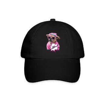 Rosa Wuffstyle - Baseballkappe - Schwarz/Schwarz - Vorne