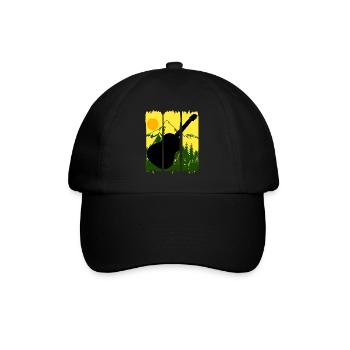 Guitar Nature Hiking Music Guitarist - Baseball Cap - black/black - Front