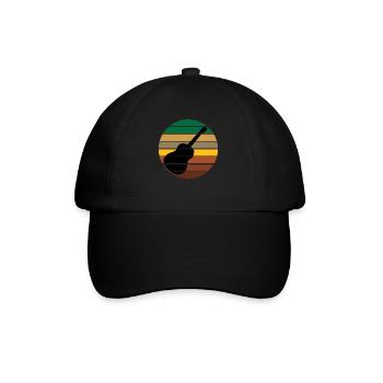 Guitar Music Retro Guitarist - Baseball Cap - black/black - Front