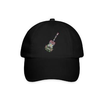 Guitar Flowers Music Guitarist - Baseball Cap - black/black - Front