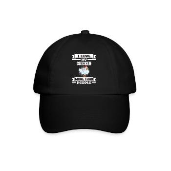 Lustiger Hühner Spruch Huhn - Baseballkappe - Schwarz/Schwarz - Vorne