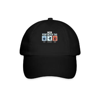 Snowboard Mein Perfekter Tag Kaffee Snowboarden - Baseballkappe - Schwarz/Schwarz - Vorne