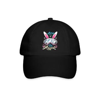 Apres-Ski Häschen Apres-Ski Bunny Apres-Ski Haserl - Baseballkappe - Schwarz/Schwarz - Vorne