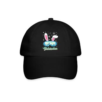 Skihäschen Hasenohren Skifahrer Shirt Frauen - Baseballkappe - Schwarz/Schwarz - Vorne