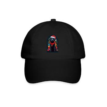 Lustiger Labrador Retriever Mit - Baseballkappe - Schwarz/Schwarz - Vorne