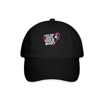 Hockey sur gazon Cette fille aime le terrain - Casquette classique - noir/noir - Devant