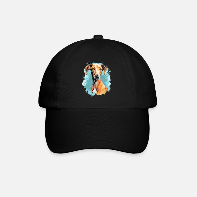 Hund Azawakh - Baseballkappe - Schwarz/Schwarz