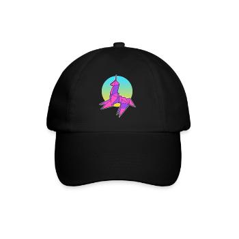 Unicorn Origami Origamist - Baseballkappe - Schwarz/Schwarz - Vorne