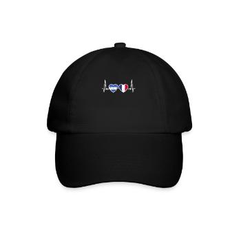 Nicaragua France Vintage Heartbeat Flag - Casquette classique - noir/noir - Devant