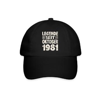 Oktober 1981 Legende seit 42 Jahren Mann Frau - Baseballkappe - Schwarz/Schwarz - Vorne