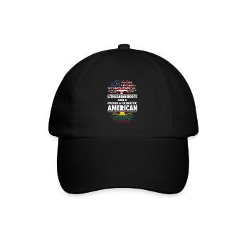 Litauisch Amerikanischer Patriot USA Gewachsen - Baseballkappe - Schwarz/Schwarz - Vorne
