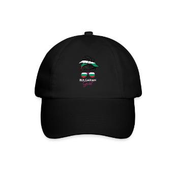 Bulgarisches Mädchen - Baseballkappe - Schwarz/Schwarz - Vorne
