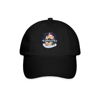 Toller David-Name mit Weihnachtsmütze im Weihnachtsthema - Baseballkappe - Schwarz/Schwarz - Vorne