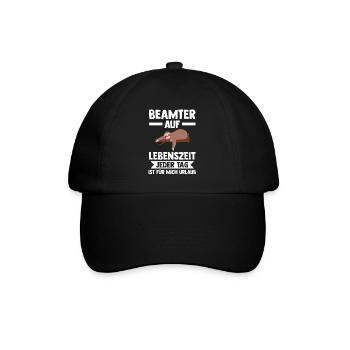 Beamter Faultier Beamtin Geschenk - Baseballkappe - Schwarz/Schwarz - Vorne