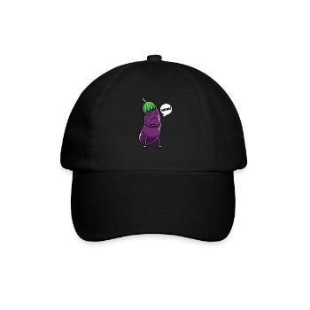 Aubergine Obst Und Gemüse - Baseballkappe - Schwarz/Schwarz - Vorne