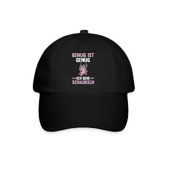 Einhorn Genug Ist Genug Ich Gehe Schaukeln - Baseballkappe - Schwarz/Schwarz - Vorne