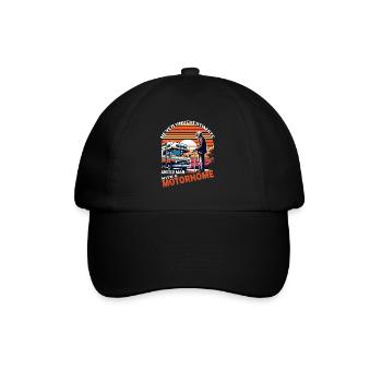 Never underestimate an old man with a motorhome - Baseballkappe - Schwarz/Schwarz - Vorne