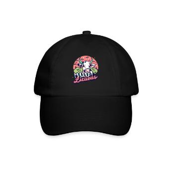 Kuh Kühe Moo-Licious Landwirt Kuhkopf - Baseballkappe - Schwarz/Schwarz - Vorne