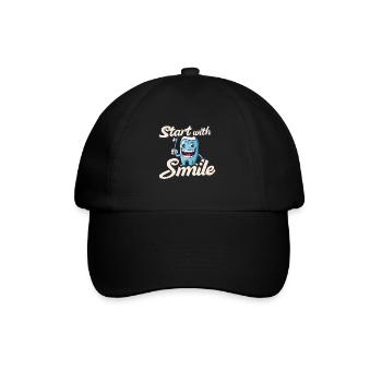 Start With Smile - Baseball Cap - black/black - Front
