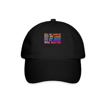 You Matter Kindness Be Kind Groovy Mental Health - Baseball Cap - black/black - Front