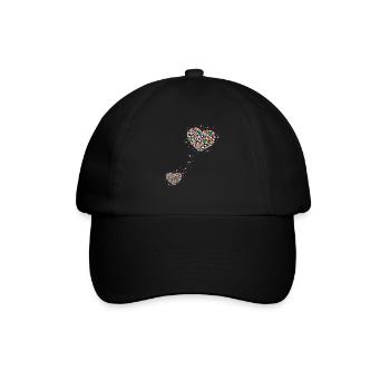 Enceinte Maman Chat Maman Maman Deux Coeurs - Casquette classique - noir/noir - Devant