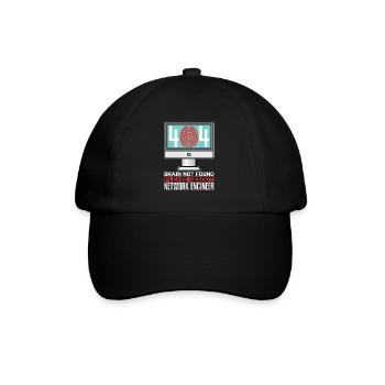 Network Engineer 404 Brain Not Found Programmer - Baseballkappe - Schwarz/Schwarz - Vorne