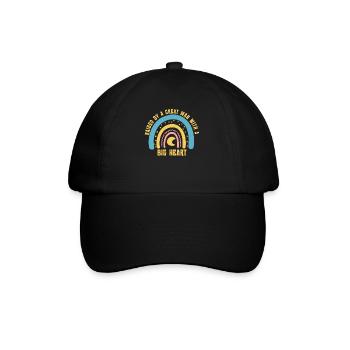 Aufgezogen von einem großen Mann mit einem großen Herzen Vatertag - Baseballkappe - Schwarz/Schwarz - Vorne