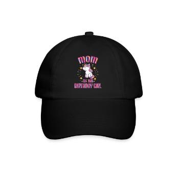 Maman de la fête de famille Licorne fille d’anniversaire - Casquette classique - noir/noir - Devant