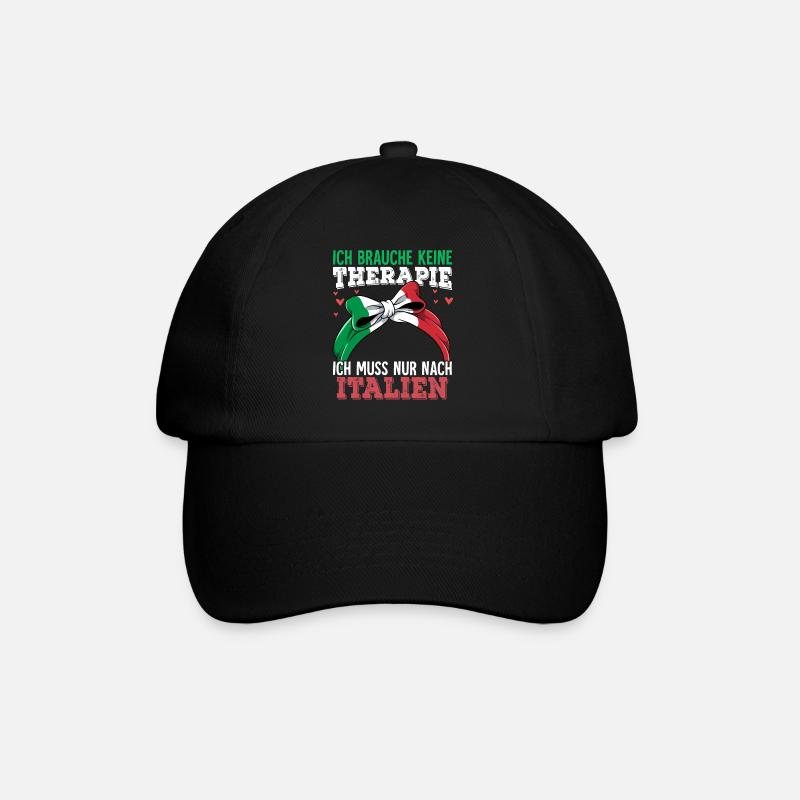 Italien - Baseballkappe - Schwarz/Schwarz