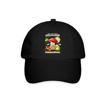Lustiger Frosch, Cottagecore Spruch, Faecore - Baseballkappe - Schwarz/Schwarz - Vorne