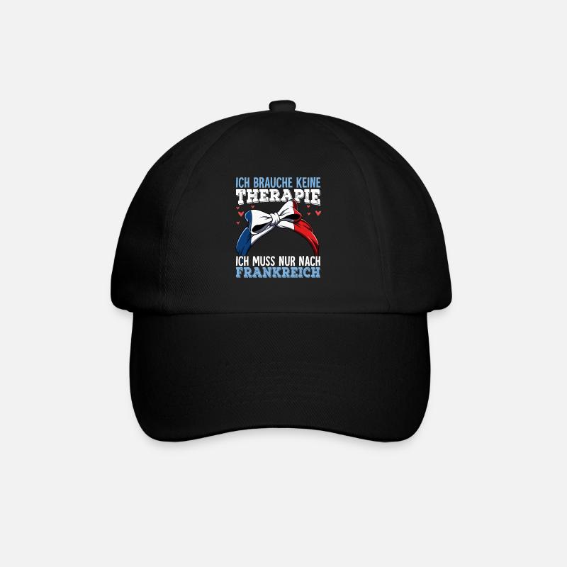Frankreich - Baseballkappe - Schwarz/Schwarz