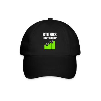 Stonks Only Go Up Parody Stock Market Enthusiasts - Baseballkappe - Schwarz/Schwarz - Vorne