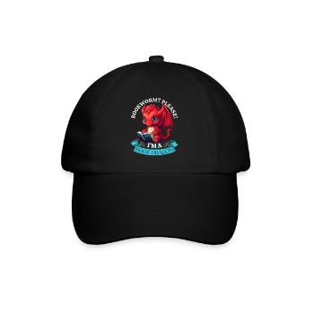 Bookworm: "Bookworm? Please! I'm A Book Dragon" - Baseball Cap - black/black - Front