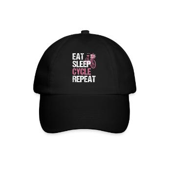 Répétition du cycle de sommeil Eat - Fleurs de vie à vélo - Casquette classique - noir/noir - Devant