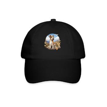 Hund Foxterrier - Baseballkappe - Schwarz/Schwarz - Vorne