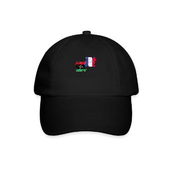 Libya France Flag French Libyan - Baseball Cap - black/black - Front