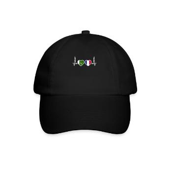 Pakistan France Heartbeat Flag Pakistani - Baseball Cap - black/black - Front